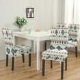 thumbnail image 2 of Stretch Dining Chair Covers Set of 4, Boho Chic Polyester Slipcovers Featuring Vintage, Nordic Style, Tribal, Retro, Ethnic, Rustic Patterns with Removable Seat Protector, 2 of 7