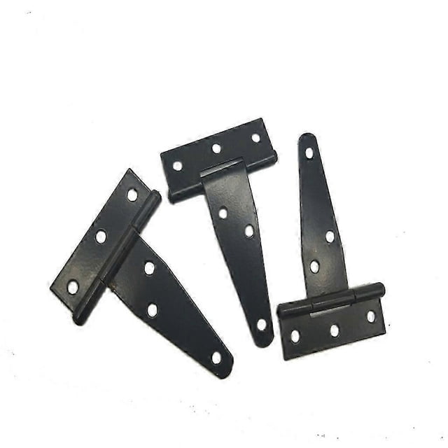 Pack Heavy Duty Galvanized Iron T-Shaped Door Hinges with Stainless Steel Latch Hinges for Wooden Doors, Windows, Drawers (Black)