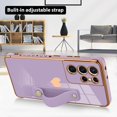 thumbnail image 4 of Designed for Samsung Galaxy S21 Ultra Case with Strap Luxury Love Heart Plating Gold Bumper Phone Cover Wristband Kickstand Full Body Protective Slim Case for Women-Purple, 4 of 10