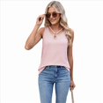 thumbnail image 3 of Chaleco Holgado de Corta con Cuello Redondo y Color Liso para Mujer, y Verano, Rosa, Talla XL, 3 of 10