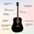 thumbnail image 5 of Fender CD-60S Solid Top Dreadnought Acoustic Guitar - Black w/ Gig Bag, 5 of 5