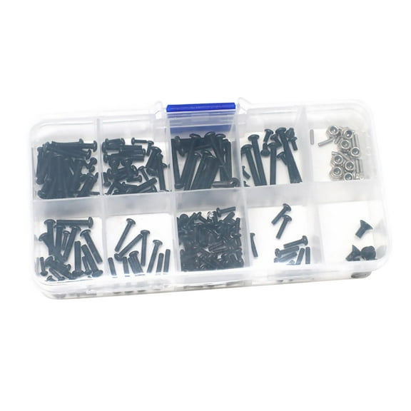 JIAHAOO 1/18 RC Car Screw Set Assorted Sizes Durable Metal Fasteners Hardware Kit for Traxxas Model Easy to Carry Replacements for TRX-4M