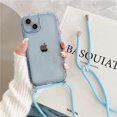 thumbnail image 3 of Funda transparente a prueba de golpes con cordón cruzado para iPhone, 15, 13, 14, 12, 11 Pro Max, X, S, XR, 7, 8 Plus, 3 of 5