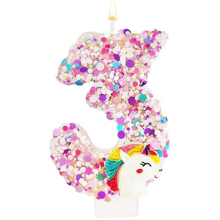 wuyuhangppo 0-9 Number Birthday Candle,Happy Birthday Cake Candle， Unicorn Themed Party Supplies