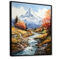 thumbnail image 2 of Designart "Serene Creek At Mountain Summit II" Landscape Mountains Floater Framed Wall Art Living Room, 2 of 5
