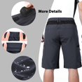 thumbnail image 3 of Pantalones cortos de bicicleta de montaña Ally 4D acolchados holgados para hombre, color gris, 3 of 9