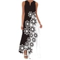 thumbnail image 2 of YuXingFu 100% Cotton Dresses Maxi V-Neck Plus Size Womens Dress Sleeveless Vacation Dresses for Women Casual Summer White L, 2 of 8