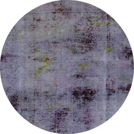 Ahgly Company Indoor Round Abstract Lavender Purple Abstract Area Rugs, 6' Round