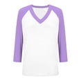 thumbnail image 6 of 3/4 Sleeve Tops for Women, Yigetop Women's Tops Printed Women's Top 3/4 Sleeves Blouse Short Sleeve T Shirt V Neck T Shirt Ladies Tops and Blouses Light Violet 2XL, 6 of 6