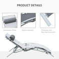 thumbnail image 4 of Outsunny Chaise Longue de Patio en Aluminium avec Dossier Réglable et Coussin Doux - Ensemble de 1, Gris, 4 of 10