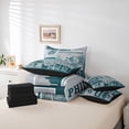 thumbnail image 6 of jejeloiu Football Gamer Silhouette 7pcs Bedding Comforter Set,Gray Green Plaid Queen Bedding Sets For Rugby Lover Reversible, 6 of 8
