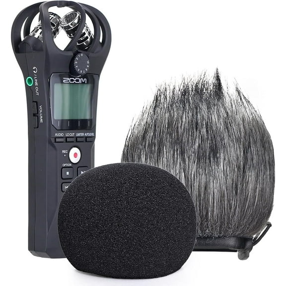 SUNMON Zoom H1n Recorder Foam & Furry Indoor/Outdoor Windscreen Muff, Pop Filter/Wind Cover Shield Fits Zoom H1n & H1 Handy Portable Digital Recorder