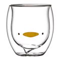 thumbnail image 1 of Coofit Glass Mug Double Layer Cat Bird Universal Coffee Mug Tea Mug Drinking Mug, 1 of 7