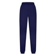 thumbnail image 5 of HomeDM Women's Plus Size Sweatpants - Solid Color Workout Sweat Pants Casual Joggers Pants with Pockets Elastic Waist - Dark Blue/XL, 5 of 6