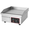 thumbnail image 3 of INTBUYING 1500W 14" Commercial Electric Countertop Flat Top Griddle Stainless Steel Non-Stick Griddles with Adjustable Temperture Control 110V for Teppanyaki Restaurant, 3 of 9