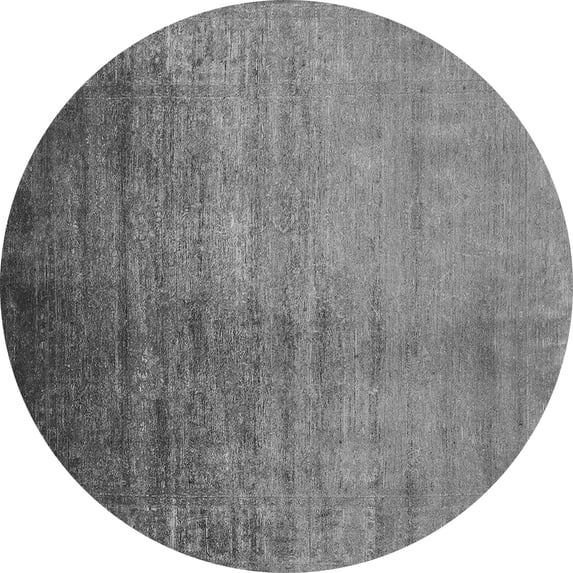 Ahgly Company Indoor Round Oriental Gray Industrial Area Rugs, 7' Round
