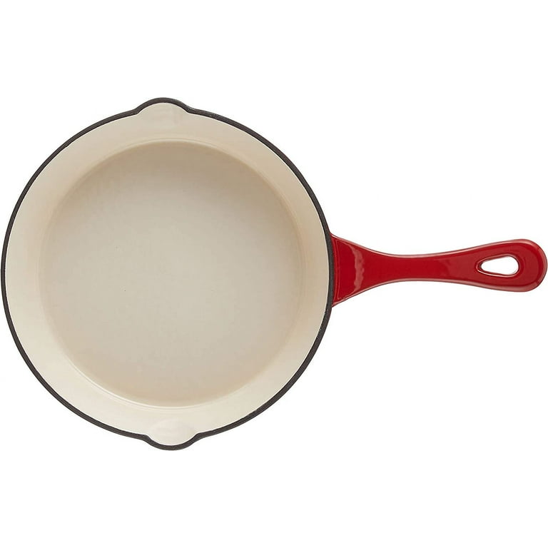 Crock-pot Artisan 10 in. Cast Iron Nonstick Skillet in Scarlet Red with Pour Spout