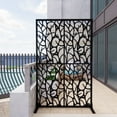 thumbnail image 3 of Metal Privacy Screen W3.8Ft X H6Ft Elegant White Bird Shape Outdoor Indoor Room Divider Easy To Assemble Portable Solution For Balcony Garden Patio And Living Room Privacy Needs, 3 of 9