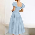 thumbnail image 4 of WILLBEST Robe d'Été Femme Tendance Robe Décontractée Épaules Dénudées Manches à Volants Idéale pour Activités Extérieures et Fêtes, 4 of 6