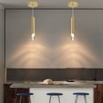 thumbnail image 4 of 2 Pack Minimalist Kitchen Island Pendant Lights, Gold Modern Linear Hanging Light Fixture, Bubble Acrylic, Adjustable 3000K/4500K/6500K, 4 of 7