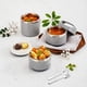 thumbnail image 4 of Lille Home Caja de almuerzo/refrigerios apilable de acero inoxidable con compartimiento térmico, contenedor de comida/bento aislado de 3 niveles con bolsa de almuerzo, juego de cubiertos y tres sellos, 4 of 5