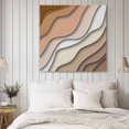 thumbnail image 4 of Brown Ombre Wall Art Painting on Canvas, Modern Geometric Abstract Aesthetic Cream Canvas Art Home Prints Wall Art Framed Modern Artwork for Living Room Bedroom Wall Decor 16x16in, 4 of 9