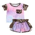 thumbnail image 1 of CNKOO Baby Leopard Print Clothes Set Tie-dye T-shirt Elastic Waist Shorts, 1 of 5