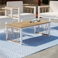 thumbnail image 6 of Southern Enterprises 3.25' White and Brown Outdoor Contemporary Wood Cocktail Table, 6 of 6