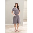 thumbnail image 5 of Richie House Women Zipper Robe Loungewear Short Sleeve Sleepwear Housecoat Bathrobe RHW2898-F-L, 5 of 7