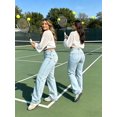 thumbnail image 6 of Women's High-Waist Wide-Leg Denim Jeans – Light Blue Relaxed Straight Trousers with Pockets-Light Blue, 6 of 11