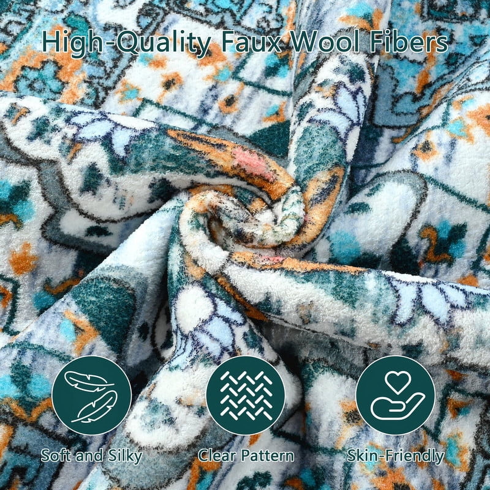 TWINNIS Boho Area Rug Soft Indoor Living Room Carpet,Green Bohemian Rug for Bedroom,8'x10'Non-Slip Washable Decorative Rug