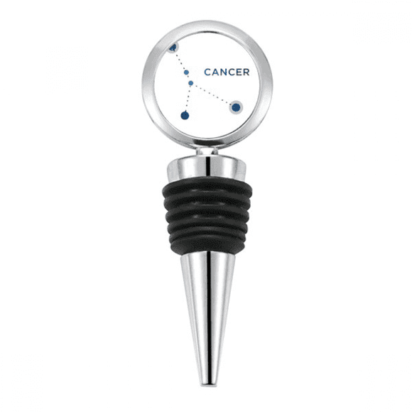 Cancer Constellation Sign Zodiac Bottle Stopper Stainless Steel Rubber Reusable