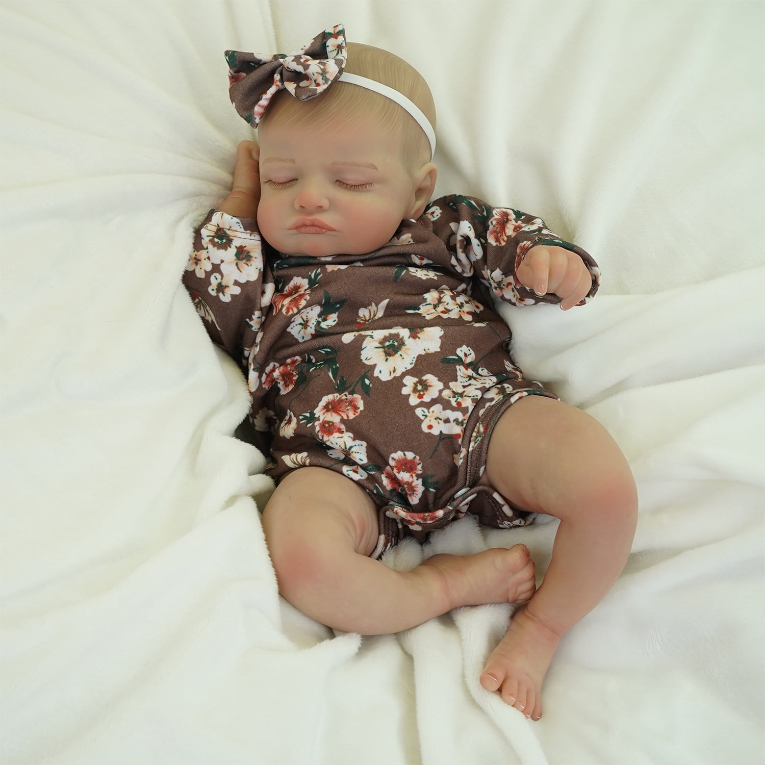 Miaio Lifelike Reborn Baby Dolls - 20 inch Newborn Baby Soft Cloth Body with Blue Pajamas Clothes