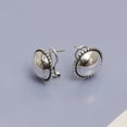 thumbnail image 4 of LeCalla 925 Sterling Silver Round Antique Dome Omega Back Stud Earrings Jewelry Gifts for Women and Teen 15MM, 4 of 8
