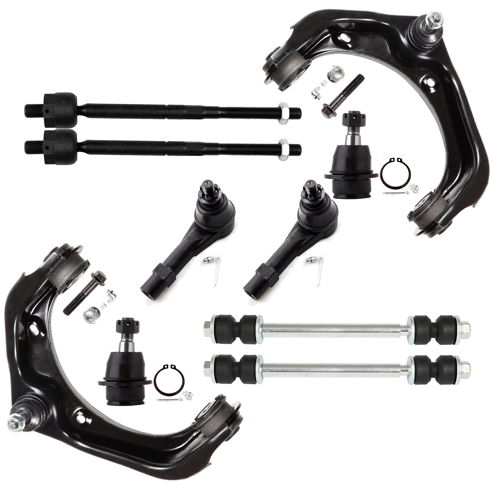 ECCPP 10pcs Upper Control Arm Inner Tie Rod End Outer Tie Rod End Sway Bar End Link Lower Ball Joint fit for 2006-2010 For Ford Explorer 2006-2010 For Mercury Mountaineer