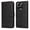 Black, variant on Wallet Phone Case for Honor X5C Plus with Card Holder and Stand Function Blue