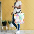 thumbnail image 4 of FORMRS Womens Canvas Tote Bag with Zipper Inner Pocket Shoulder Handbag, Abstract Geometric, 4 of 7