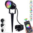 thumbnail image 1 of Lámpara LED inteligente para jardín con Bluetooth RGB, control por aplicación, resistente al agua, 16 millones de colores, para exteriores, patio, césped, 1 of 5