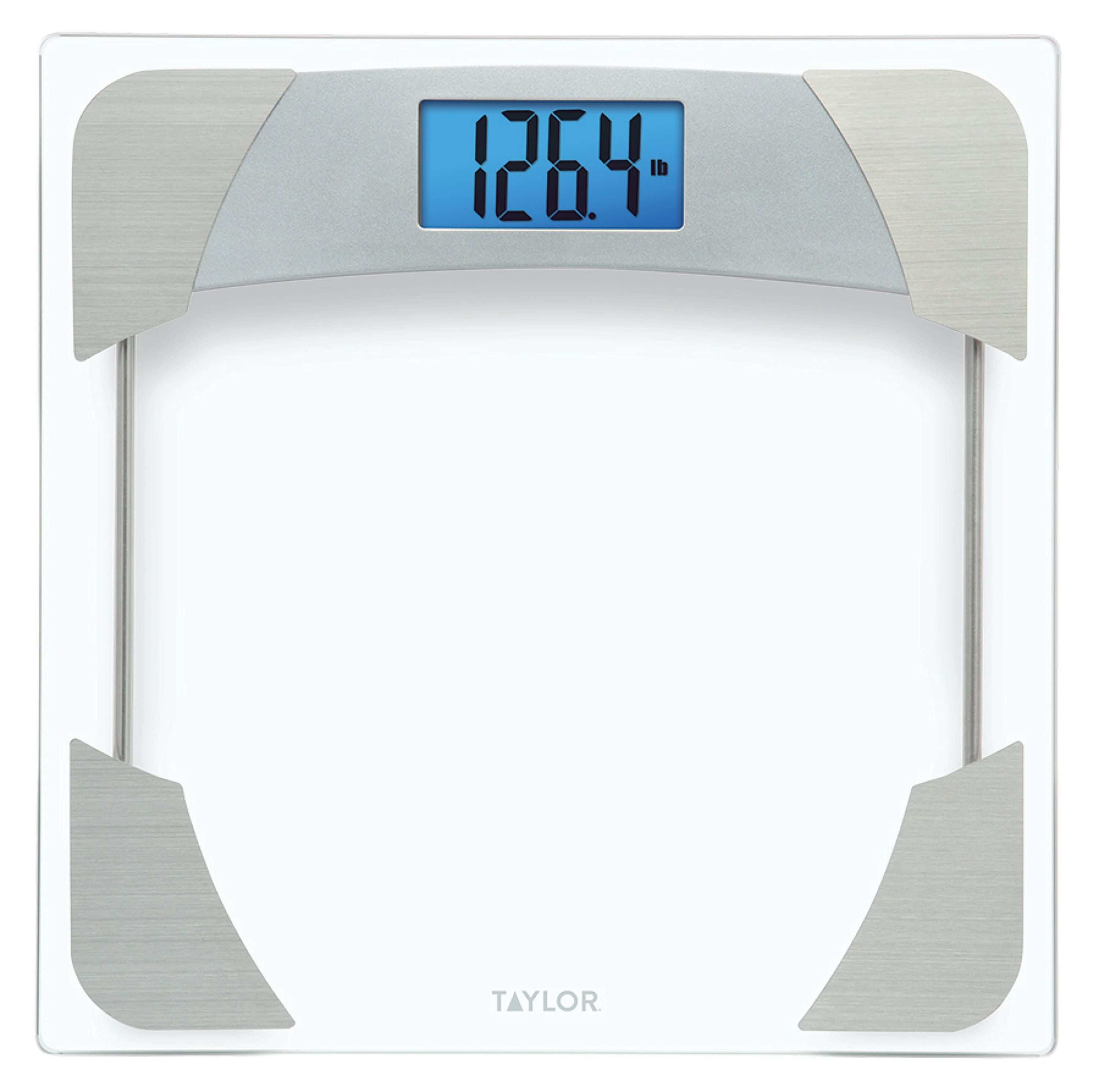 Taylor Digital Glass Bathroom Scale Stainless Steel Accents