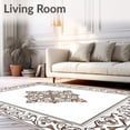 thumbnail image 2 of ODIKA 6'x9' Machine Washable Non-Slip Area Rug, Artisan Medallion with Interlocking Botanical Scrolls High Traffic Rug with Pad, Brown, 570151, 2 of 8