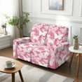thumbnail image 4 of Xixirimido Recliner Chair Cover, 6-Pieces Stretch Recliner Covers for 2 Seat Reclining Chair Slipcover Loveseat Furniture Protector for Pets Kids, Pink Butterflies, 4 of 8