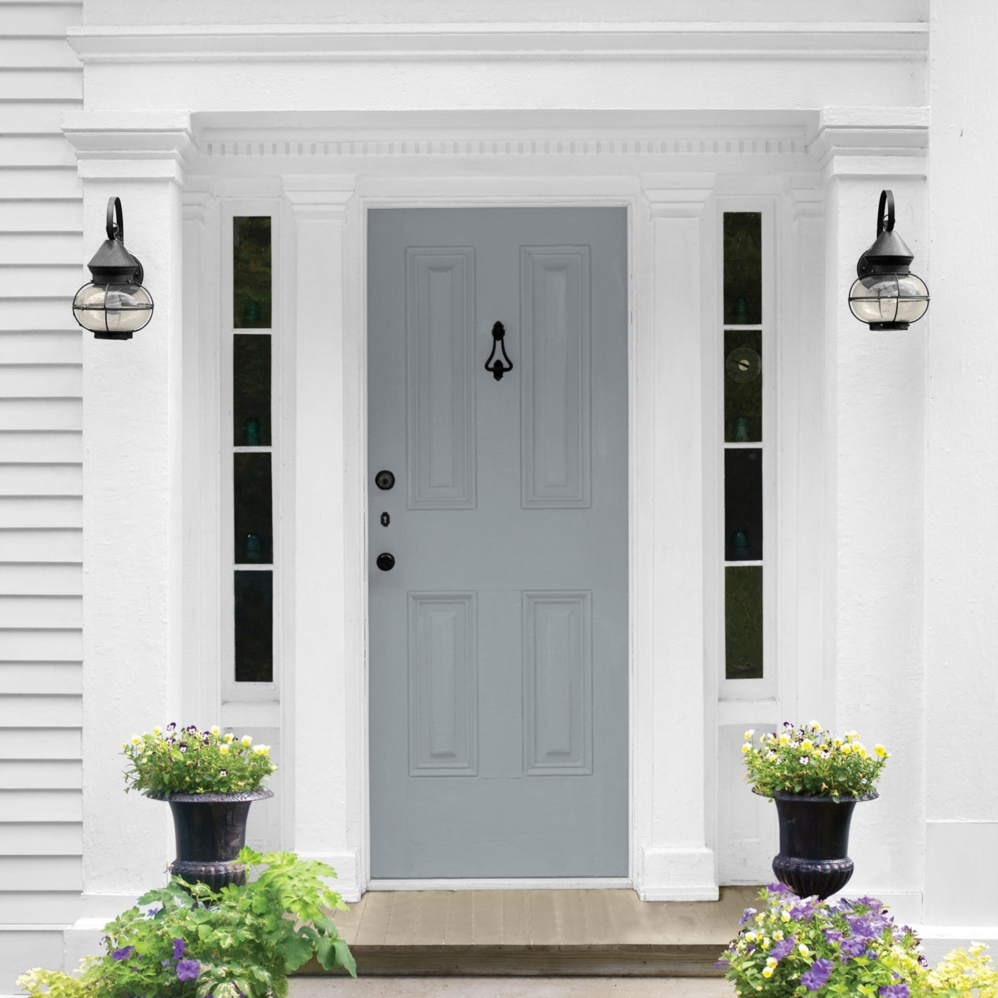Glidden One Coat UFO / Gray Semi-Gloss Exterior Paint with Primer, 5 Gallon