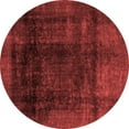 thumbnail image 1 of Ahgly Company Machine Washable Indoor Round Abstract Red Modern Area Rugs, 4' Round, 1 of 4