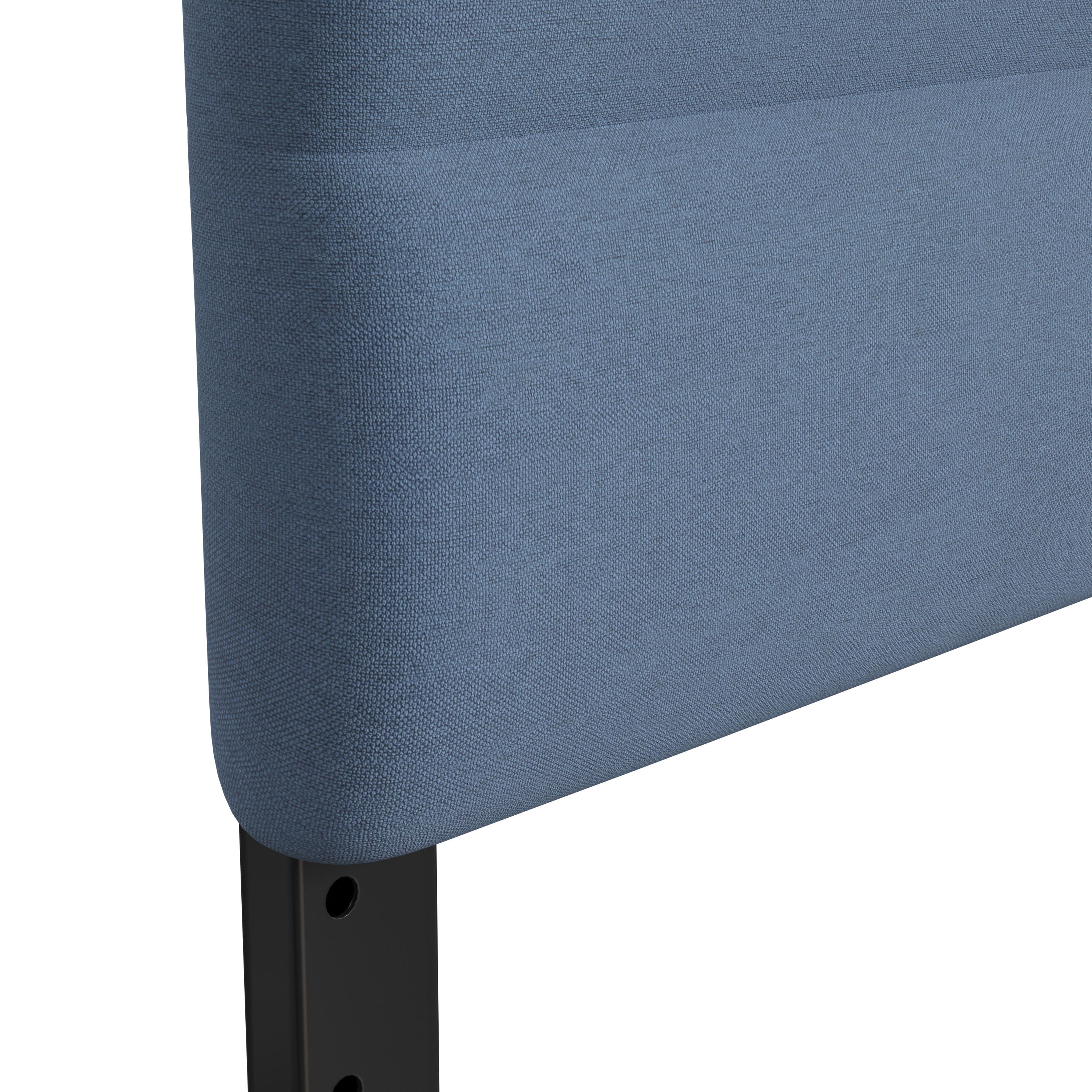BizChair King Channel Stitched Fabric Upholstered Headboard, Adjustable Height from 44.5" to 57.25" - Blue