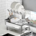 thumbnail image 1 of Dish Drying Rack Stainless Steel Dish Racks for Kitchen Counter Dish Drainers with Automatic Drainage Utensil Holder & Cups Holder Space Saving Kitchen Organizer, 1 of 7