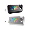 thumbnail image 2 of Reloj despertador Ounissouiy Proyección 8 modos 12H 24H LED Temperatura digital hogar Negro, 2 of 6