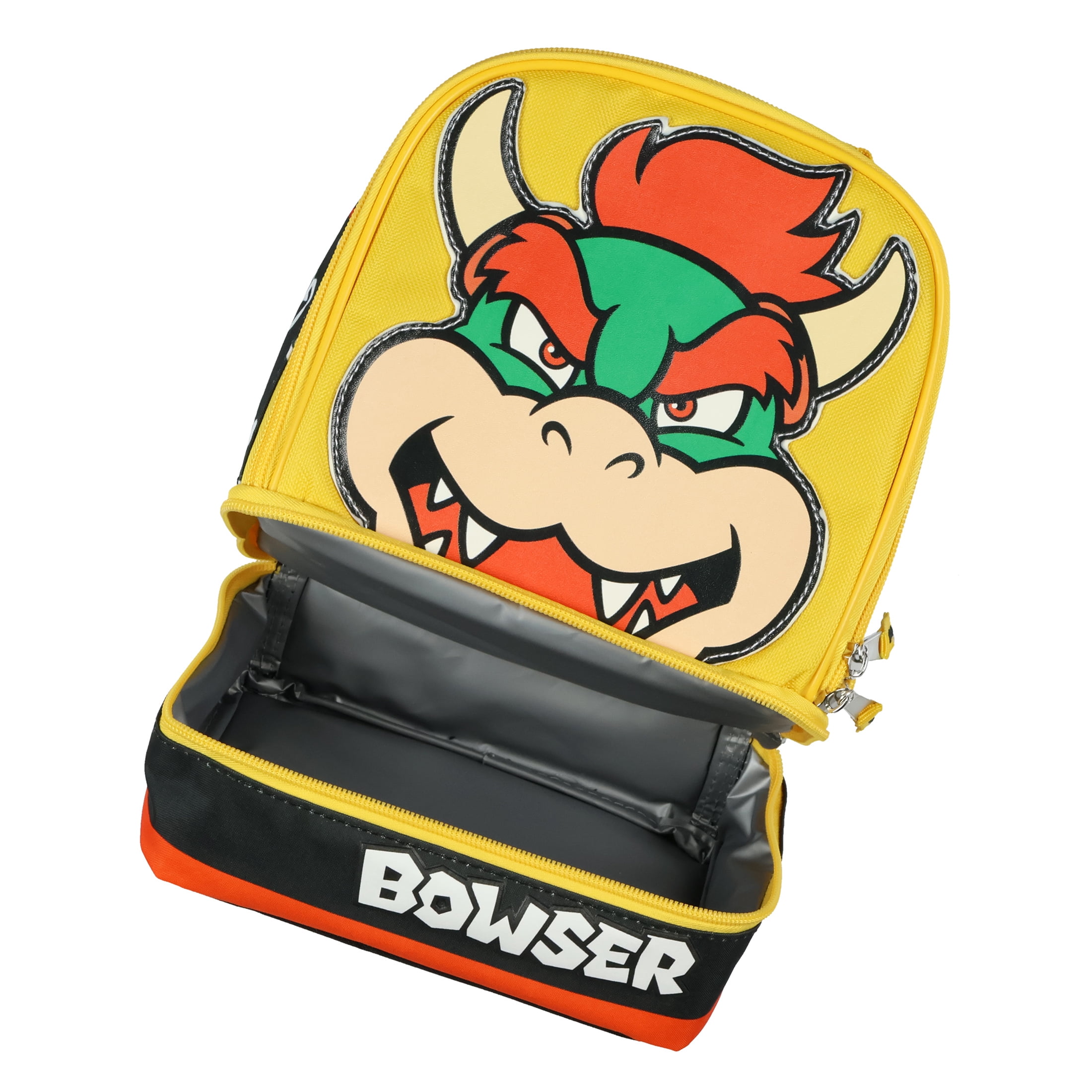 Nintendo Super Mario Lunch Box Bowser Insulated Dual Compartment Lunch Tote Bag 10"