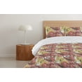 thumbnail image 4 of Ambesonne Flower Pattern Down Alternative Quilt Comforter, Iris Floral Artwork, Full, Pale Ruby Mustard, 4 of 5