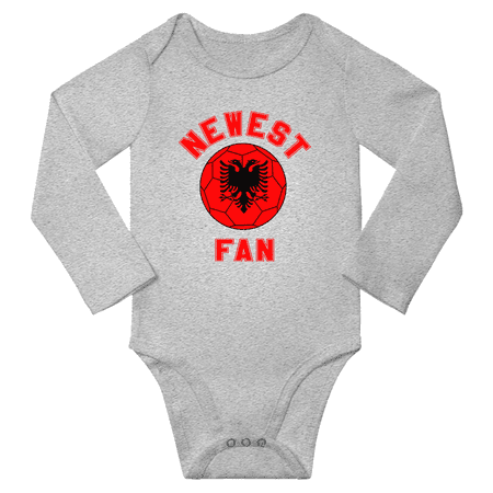 

Newest Albania Soccer Football Fan Baby Long Sleeve Rompers (Gray 24 Months)