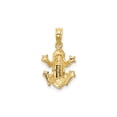 thumbnail image 3 of 14K Gold 2-D Textured Top View Frog Charm, 3 of 4
